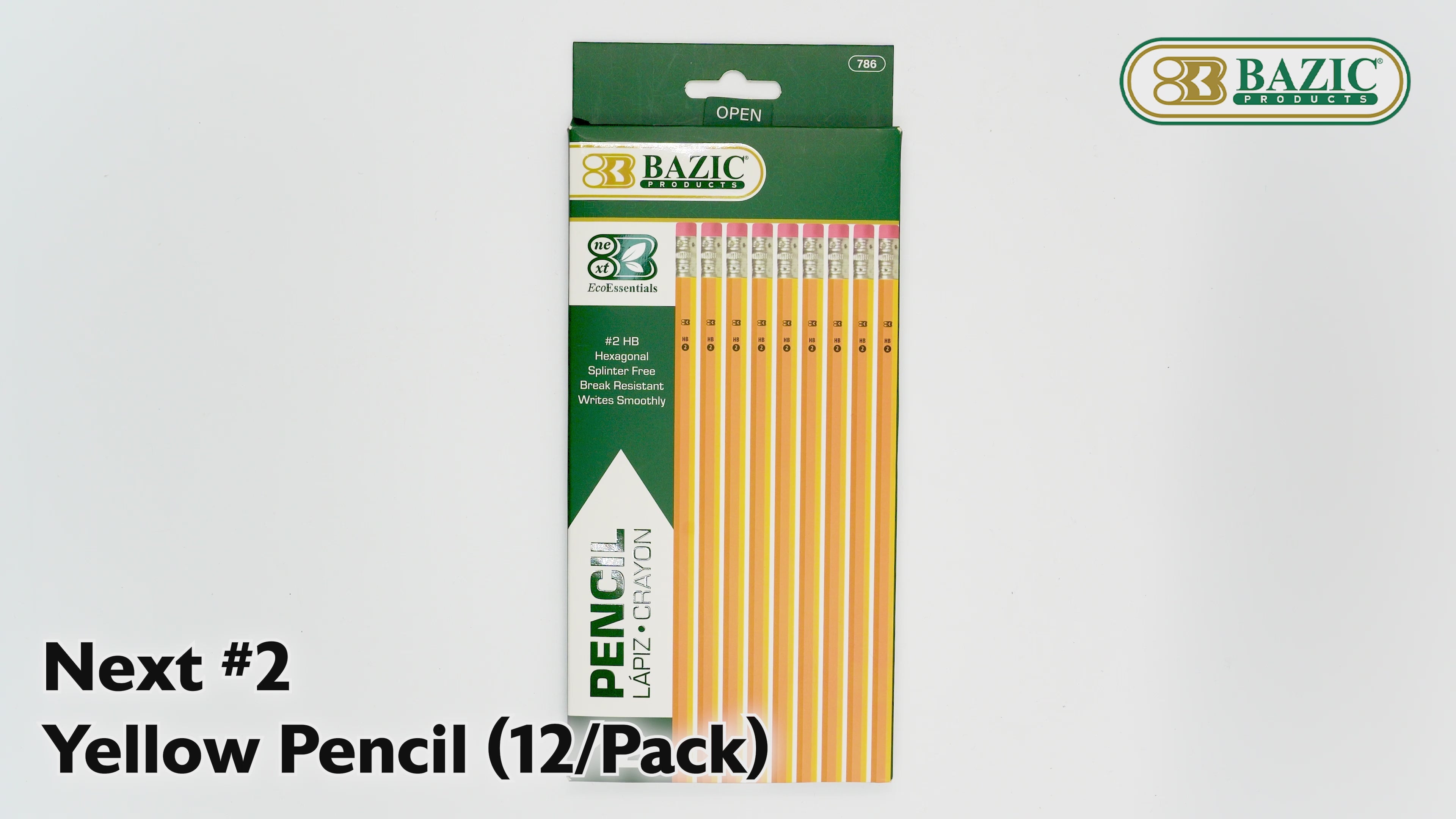 Load video: Next #2 Yellow Pencil (12/Pack)