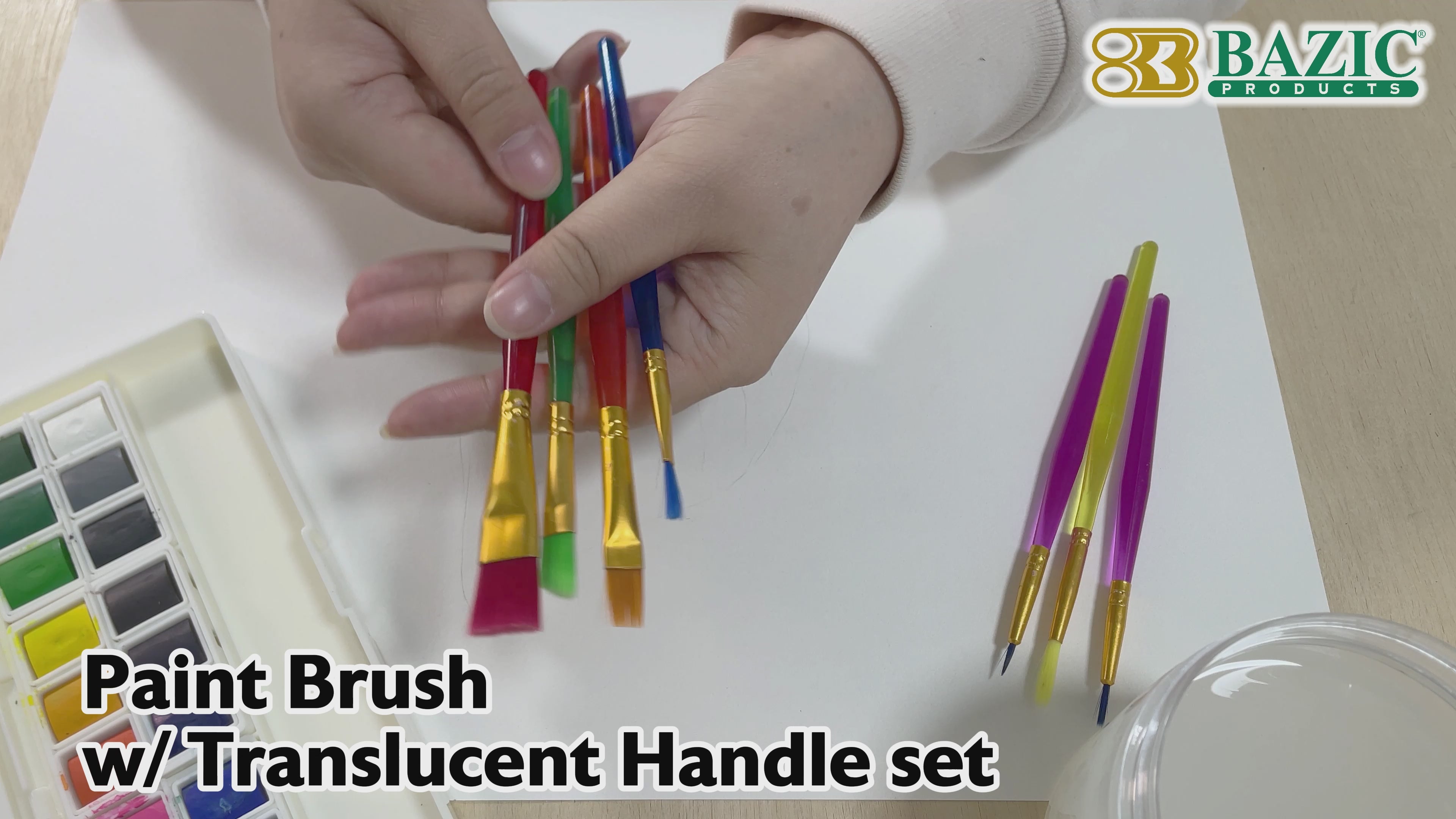 Load video: Translucent Handle Paint Brush Set