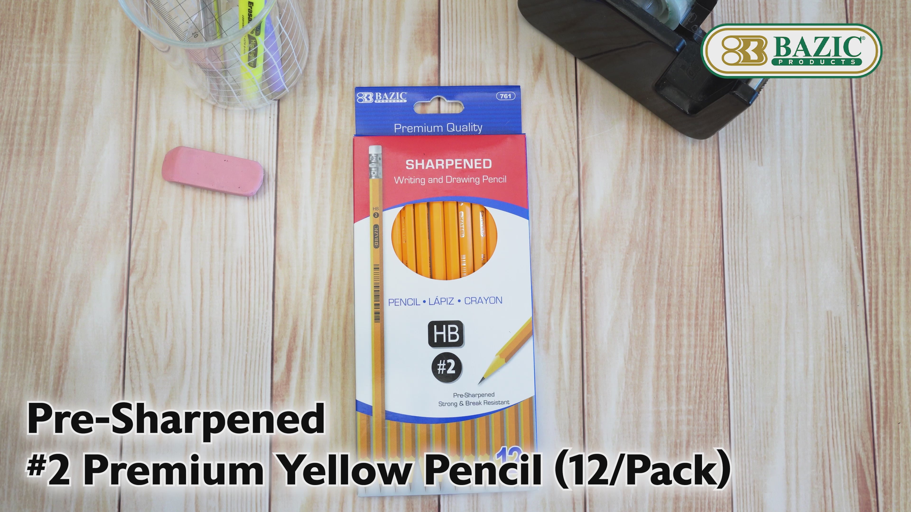 Load video: Pre-Sharpened #2 Yellow Pencils, for School