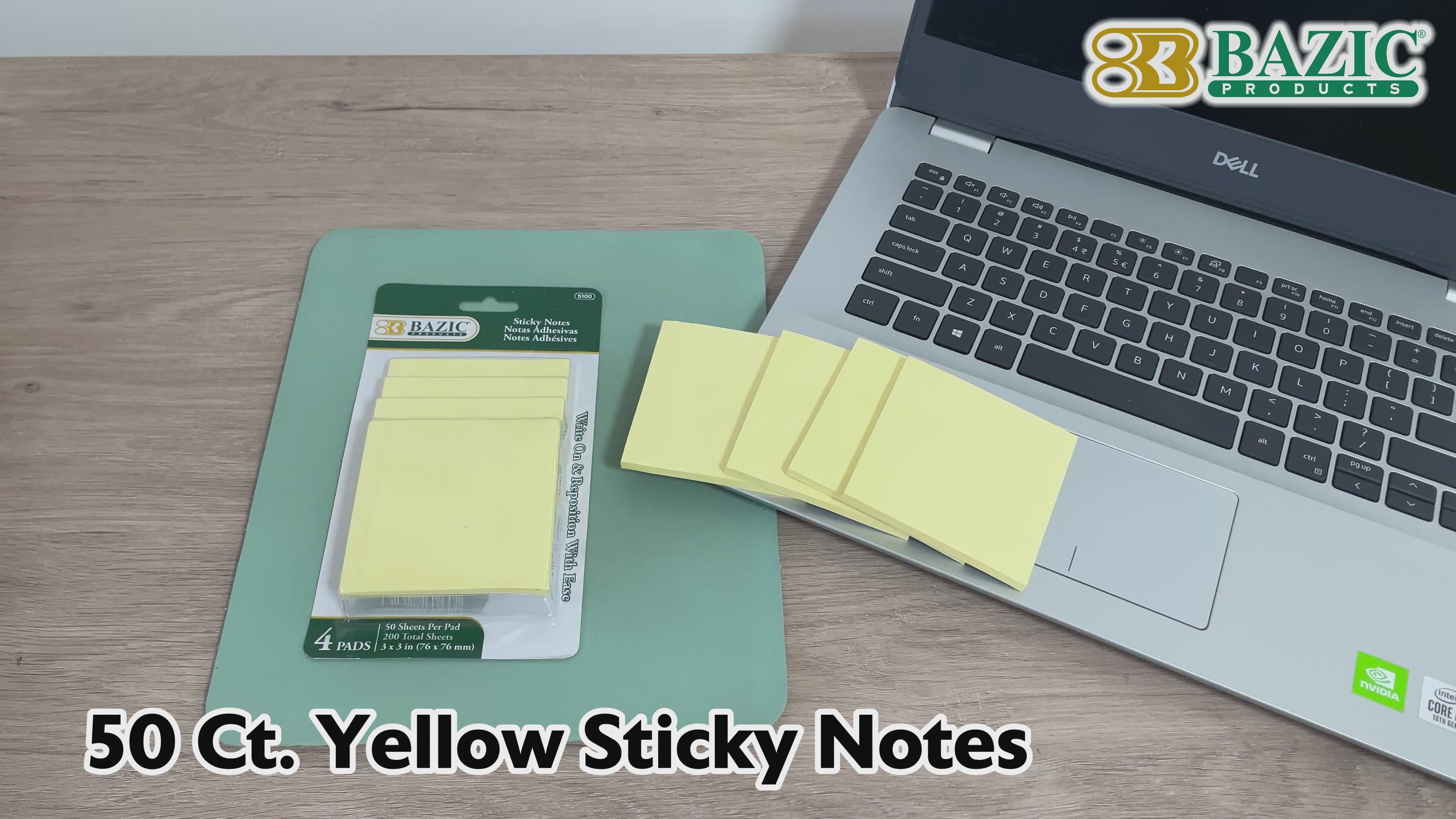Load video: Yellow Sticky Notes, 3 x 3 in, 100 Sheets, 12 Pads
