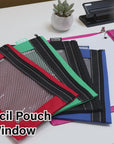 3-Ring Pencil Pouch w/ Mesh Window