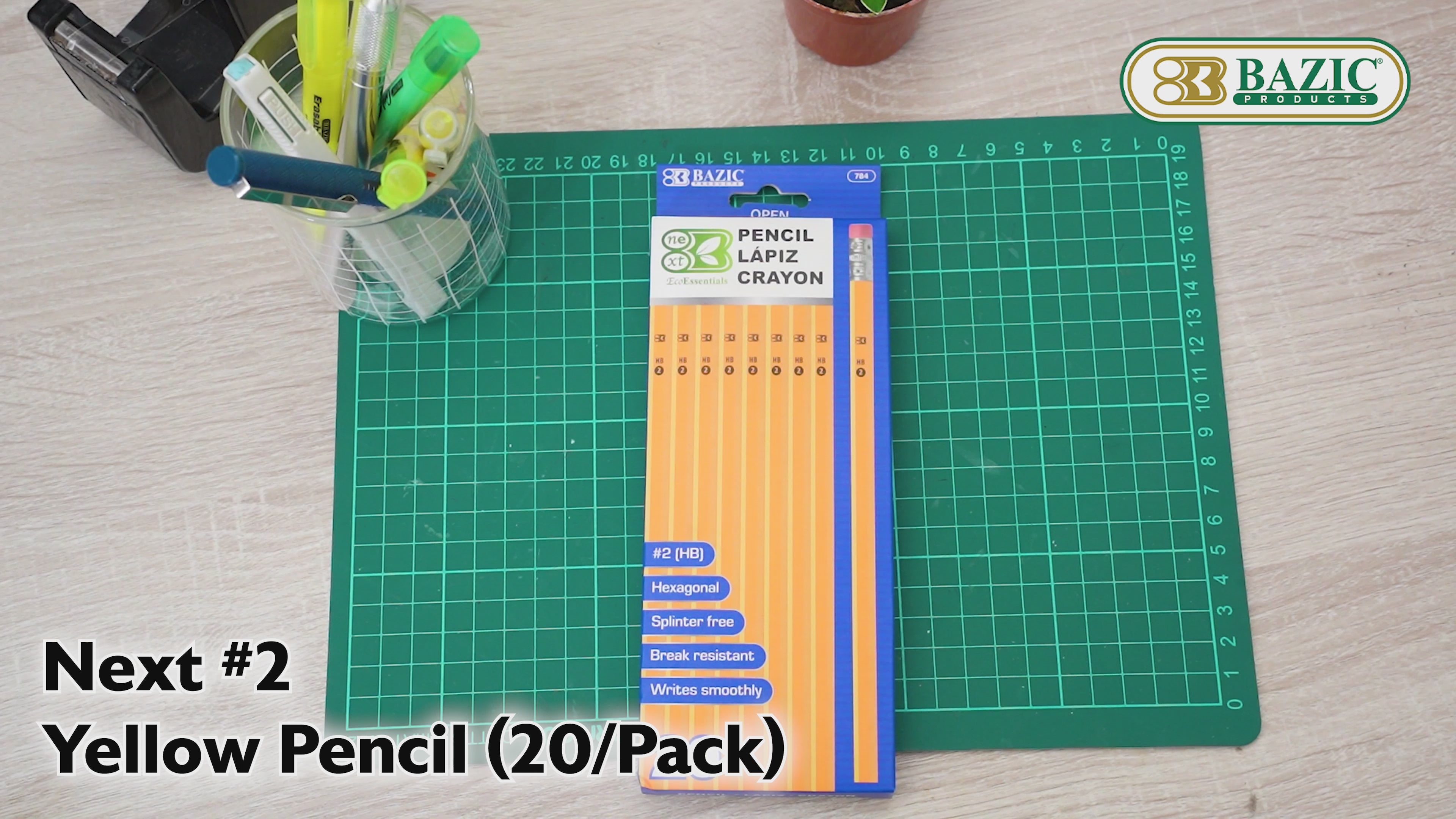 Load video: Next #2 Wood-Free Yellow Pencils, No Splinters