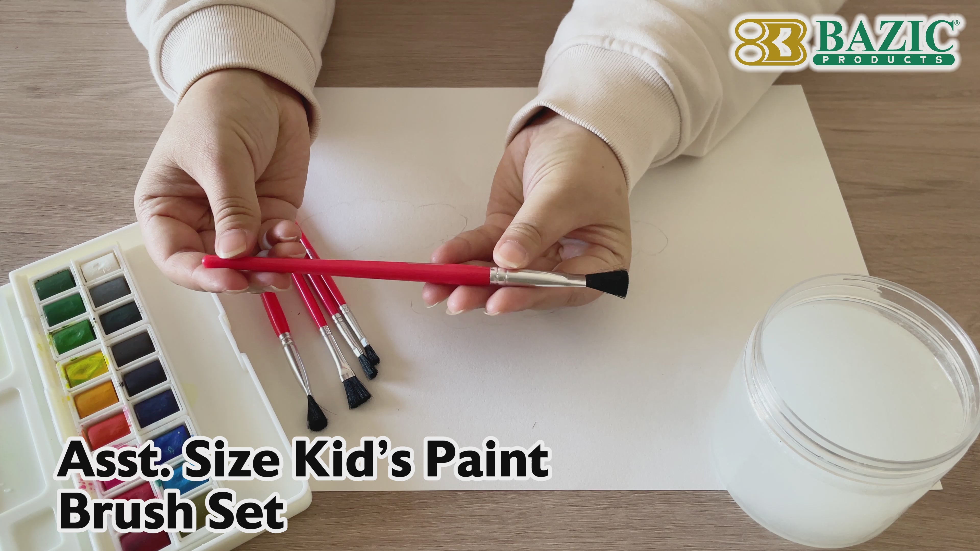 Load video: Kids Paint Brush Set, Assorted Sizes