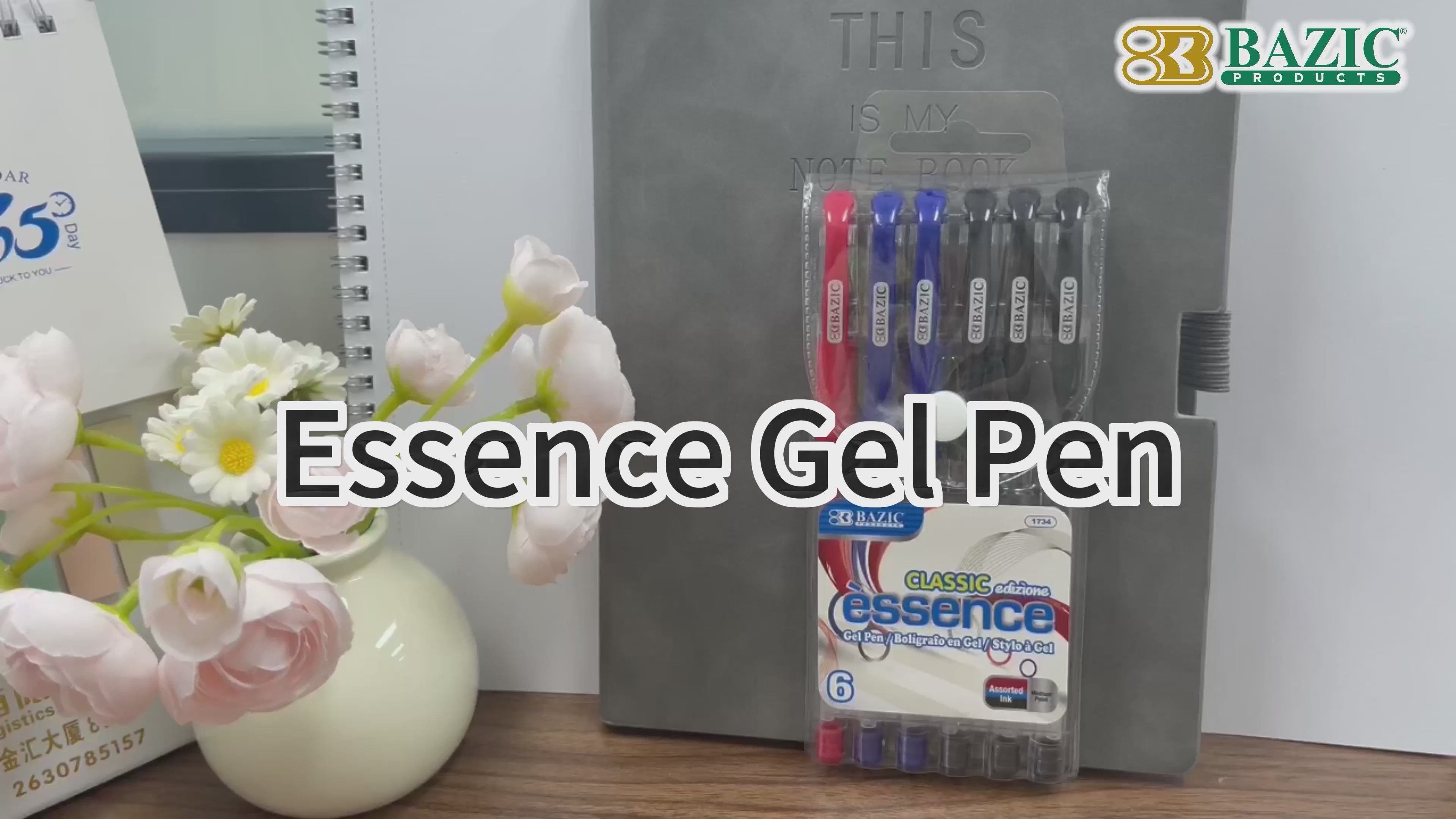 Load video: Essence Asst. Color Gel Pen w/ Cushion Grip (6/Pack)