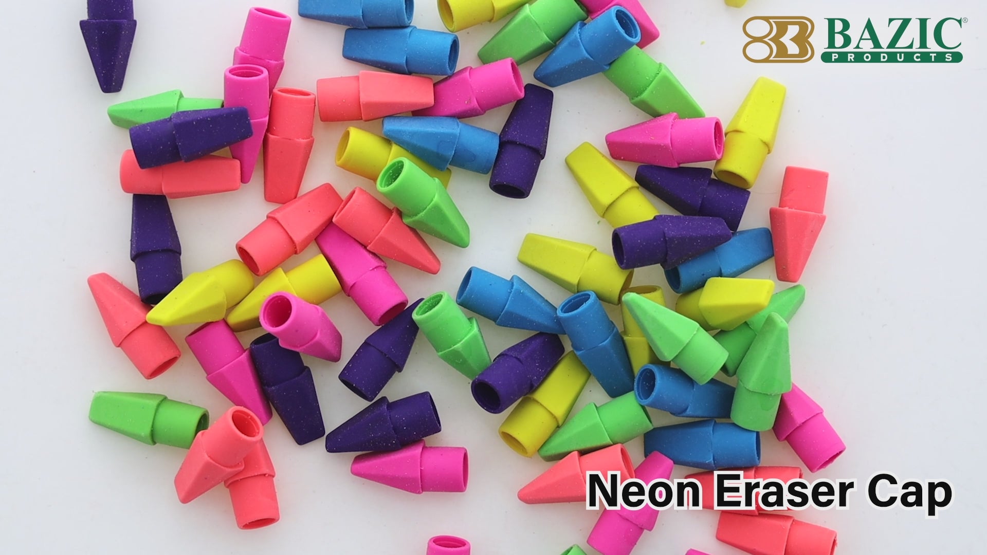 Load video: Neon Eraser Cap (20/Pack)