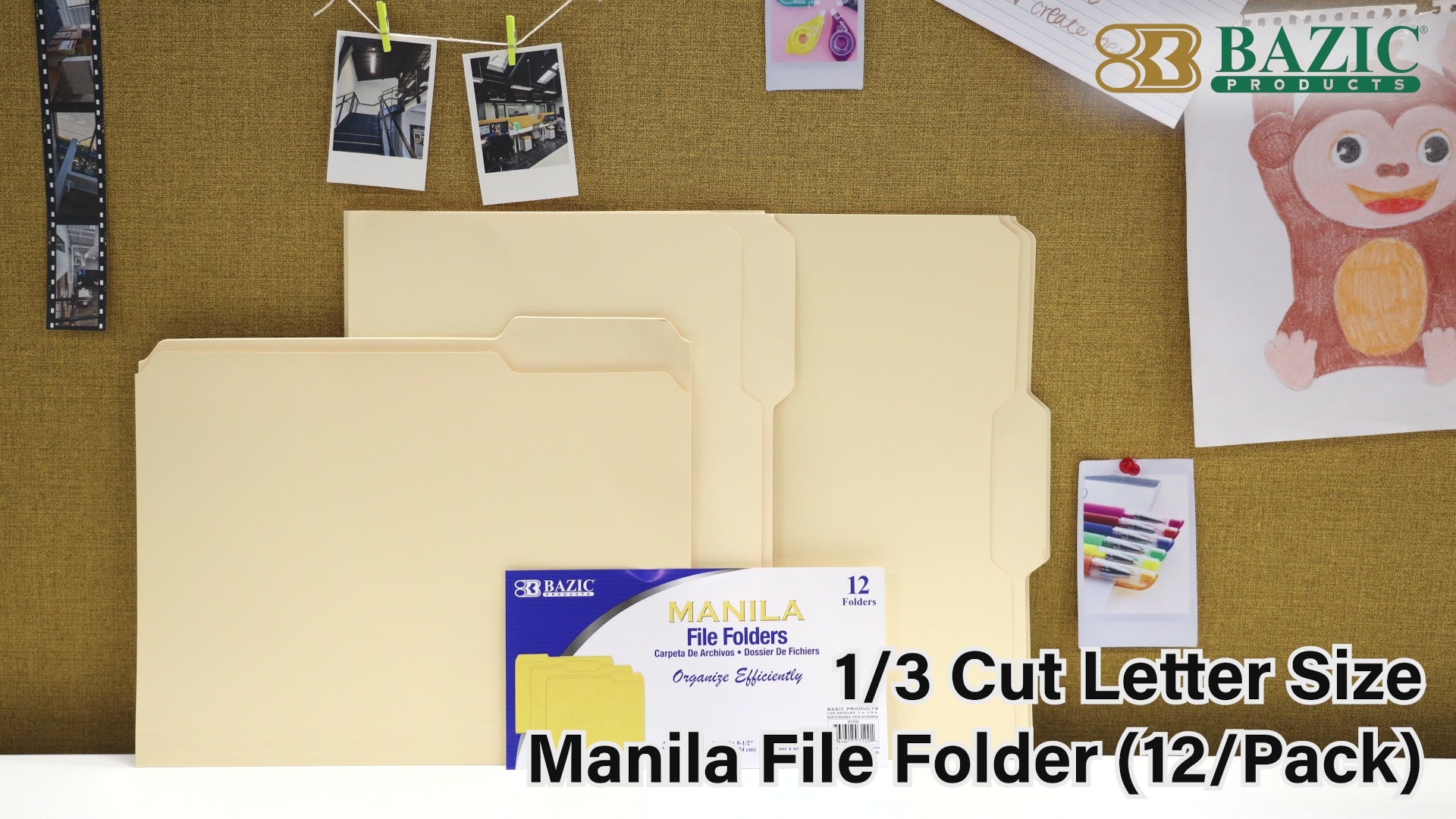 Load video: 1/3 Cut Letter Size Manila File Folder (6/Pack)