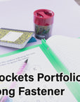 Poly 2-Pockets Portfolio - Green Color w/ 3-Prong Fastener