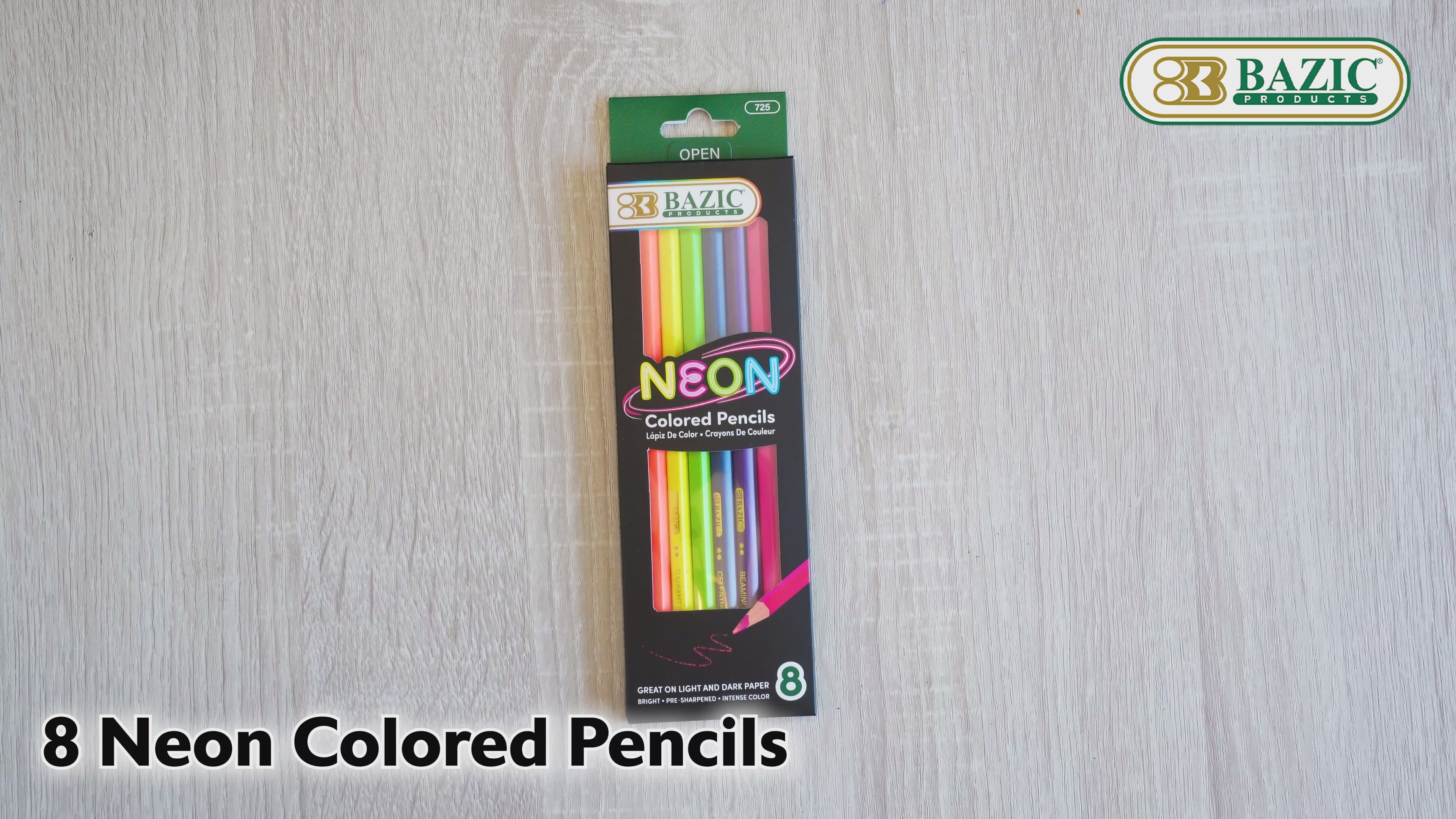 Load video: Neon Colored Pencils, Pre-Sharpened