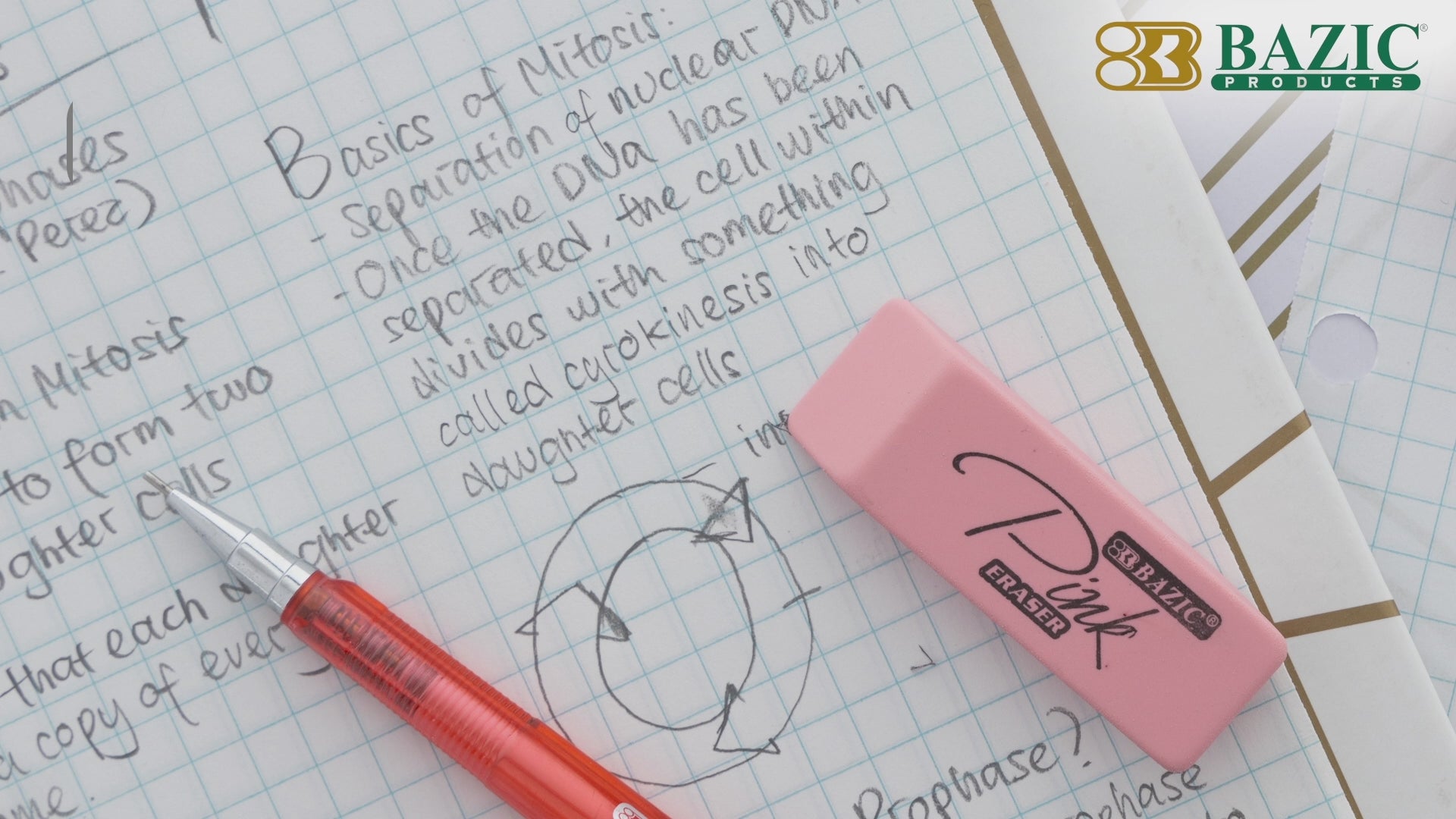 Load video: Pink Bevel Eraser