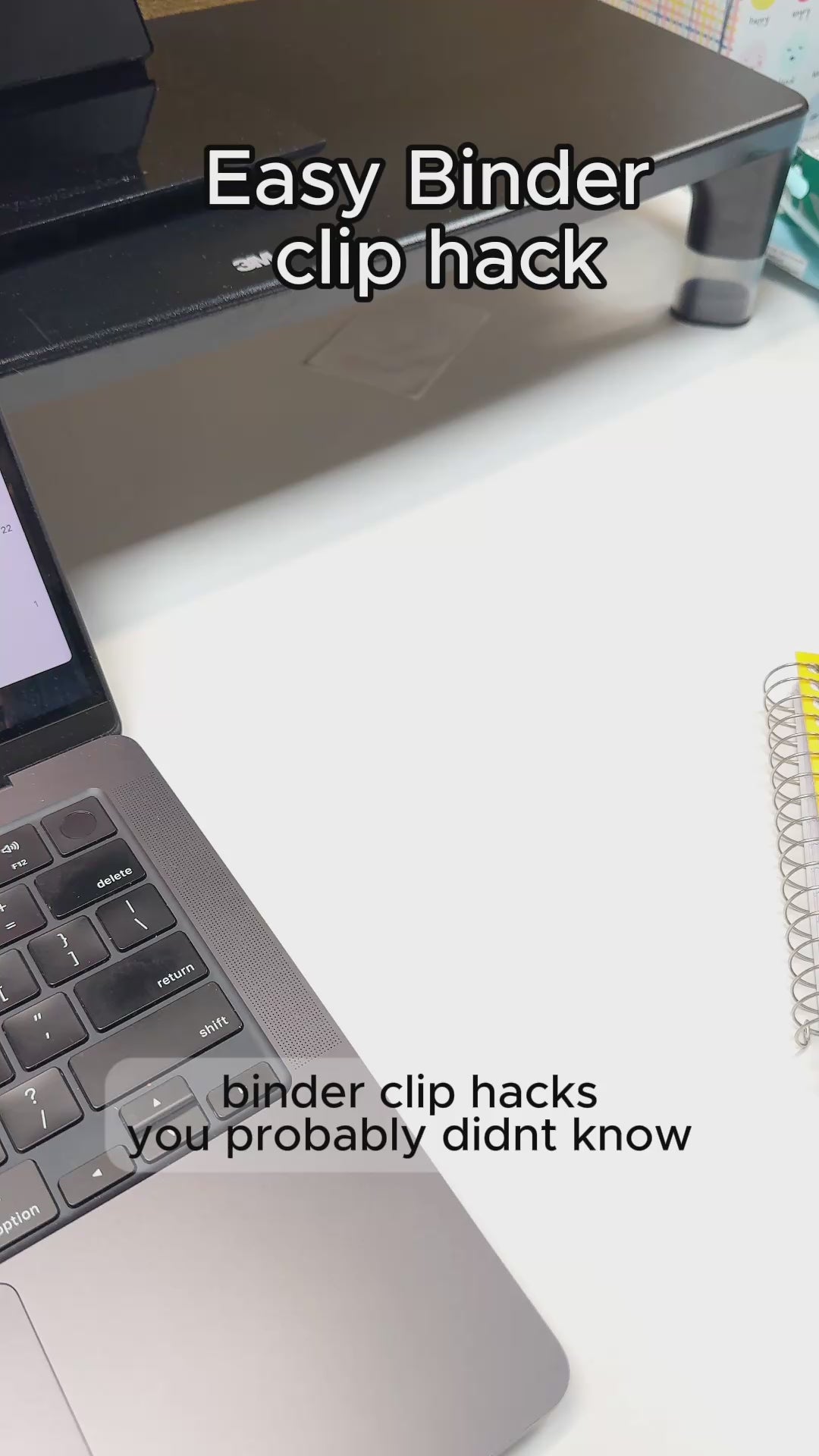 Load video: Assorted Size Black Binder Clip (12/Pack)