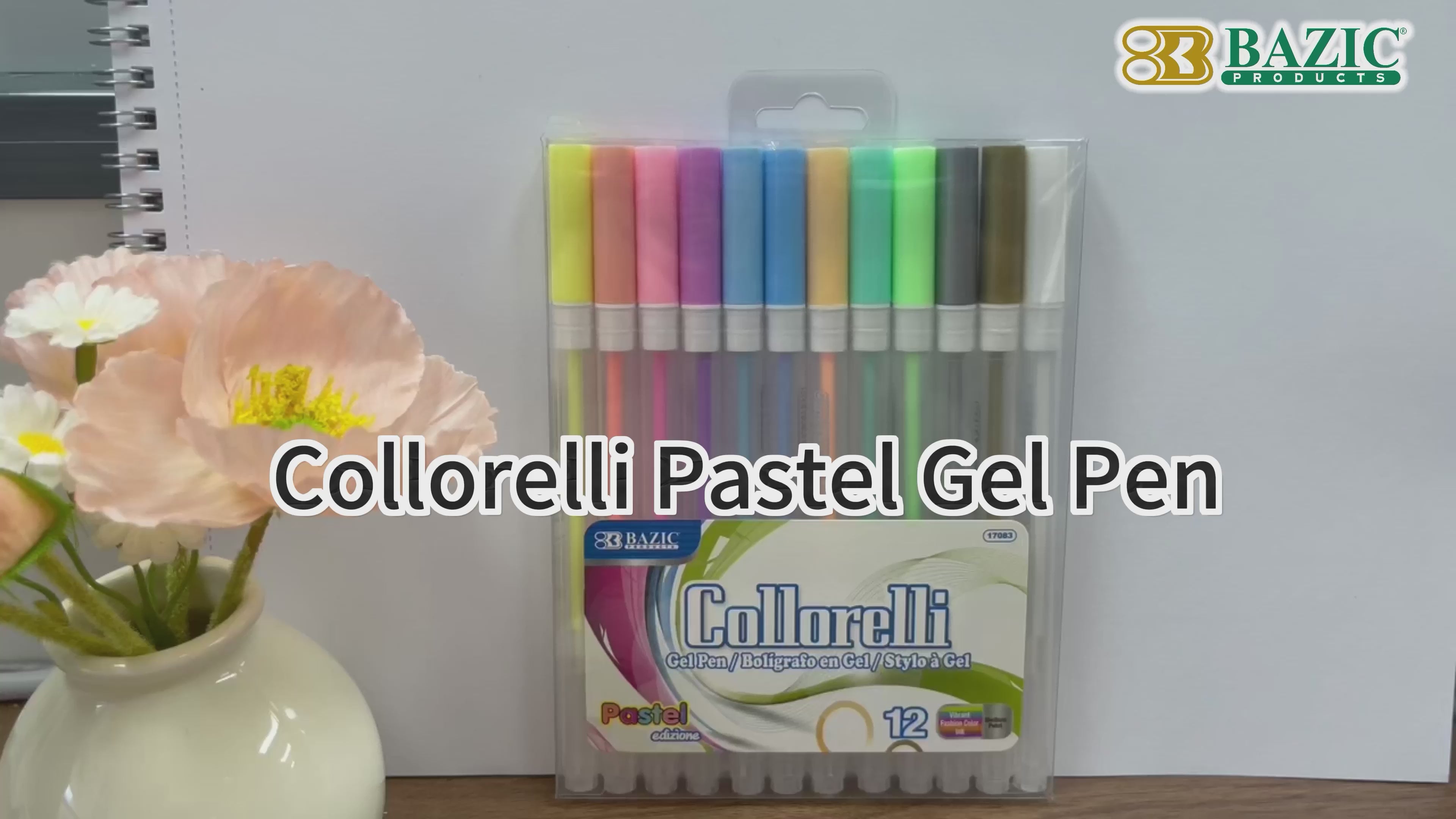 Load video: 12 Pastel Color Collorelli Gel Pen