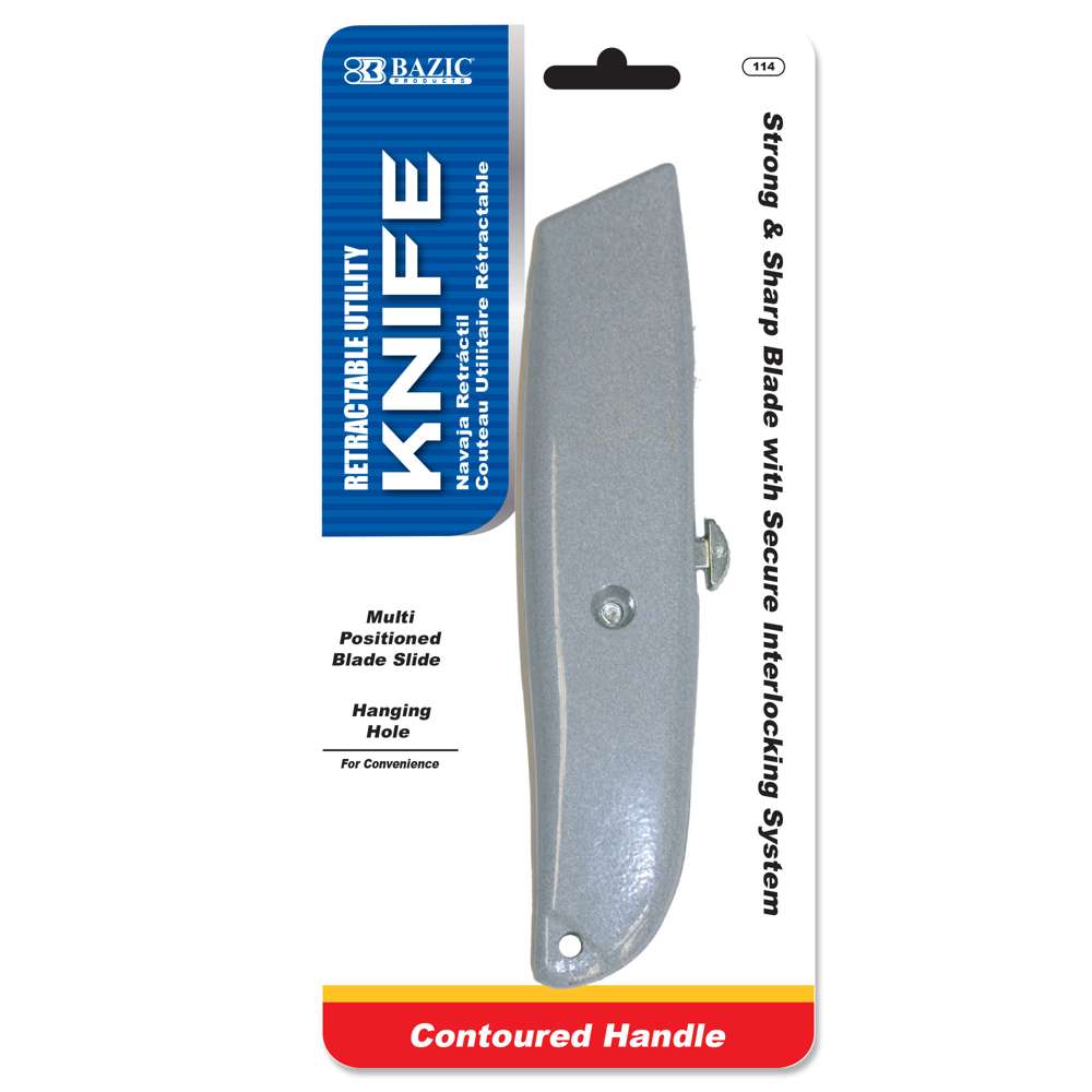 HEAVY DUTY RETRACTABLE UTILITY KNIFE Metal Box Cutter Pocket Razor Slide  Blade