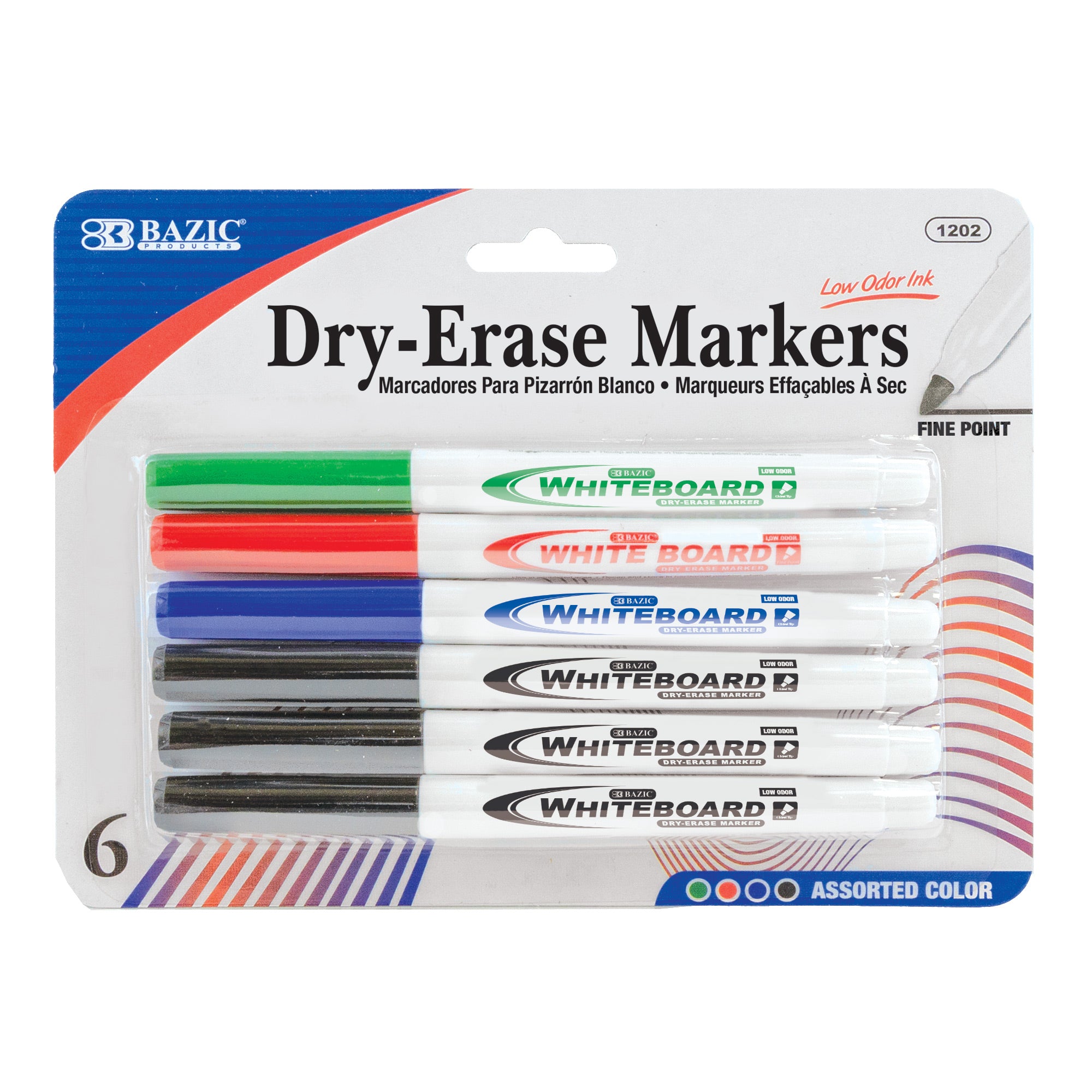 Assorted Colors Fine Tip Dry-Erase Markers