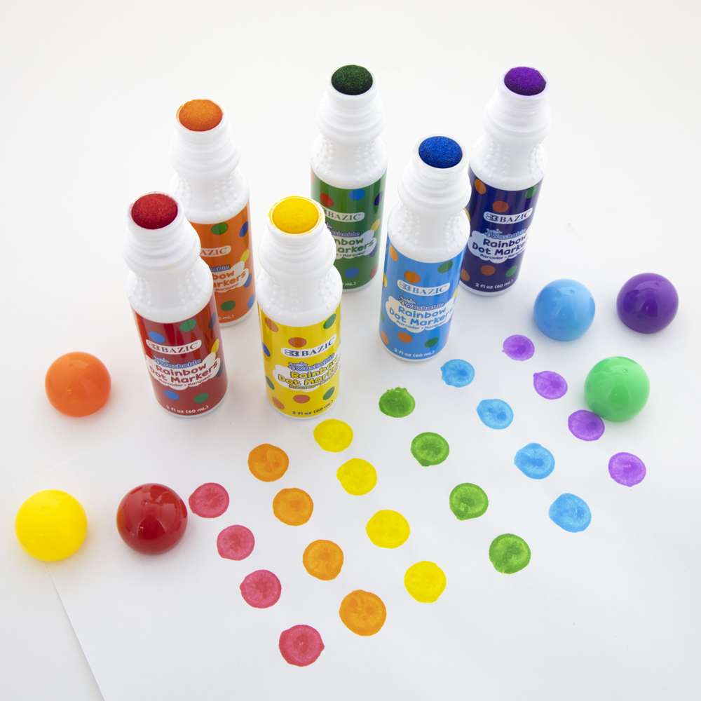 Kids Washable Dot Markers Non Toxic Replacement Color Bundle of Red Orange  Yellow 2 Fl oz Each