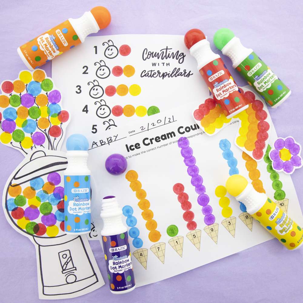 6 Packs: 2 Packs 4 ct. (48 total) Do-A-Dot Art® Washable Rainbow Dot Markers
