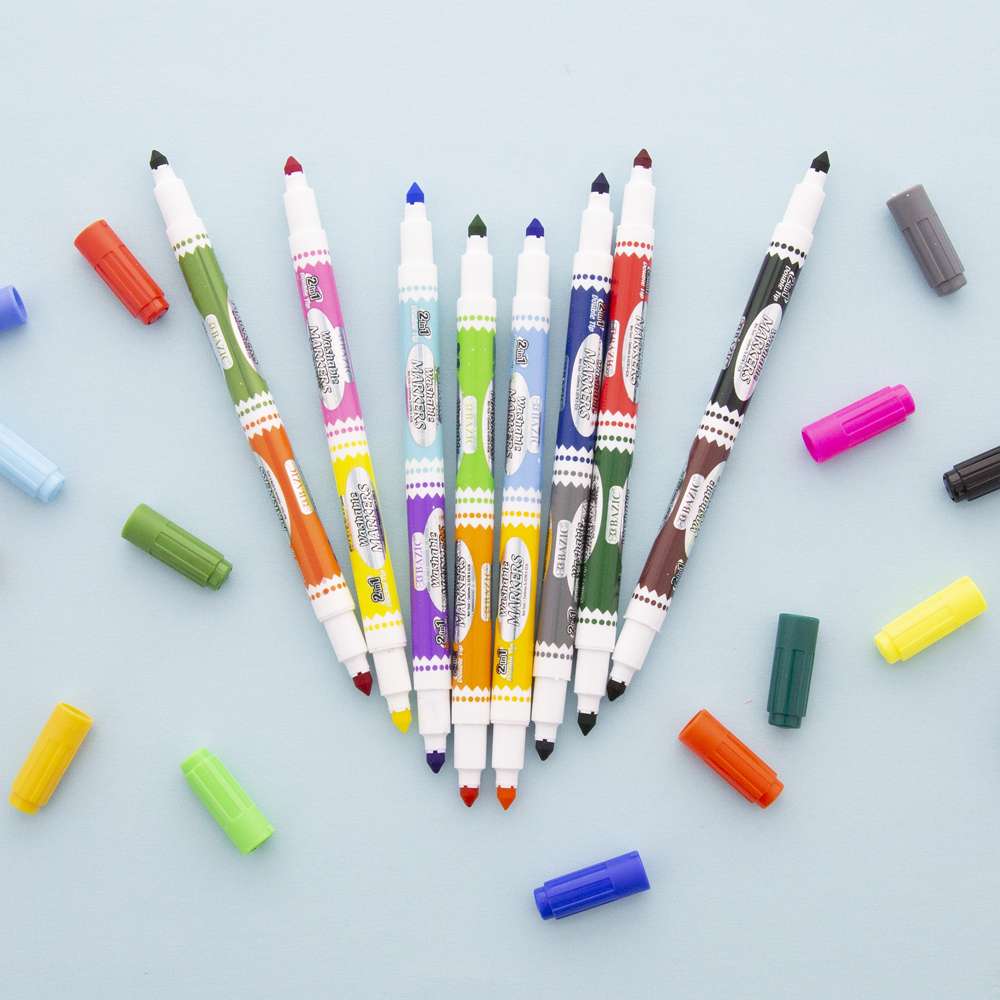 BAZIC Washable Markers 8 Color, Classroom Bulk Pack (200/Pack), 6