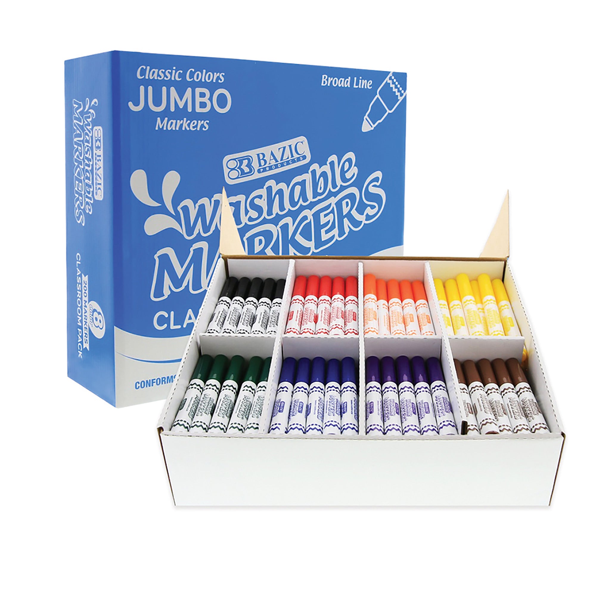 Colors Broad Line Jumbo Washable Markers Classroom Pack