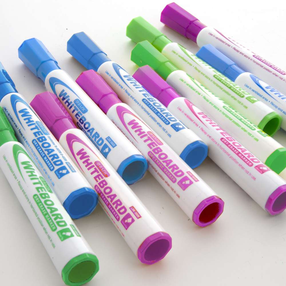 Bazic Bright Color Chisel Tip Dry-Erase Markers (3/pack)