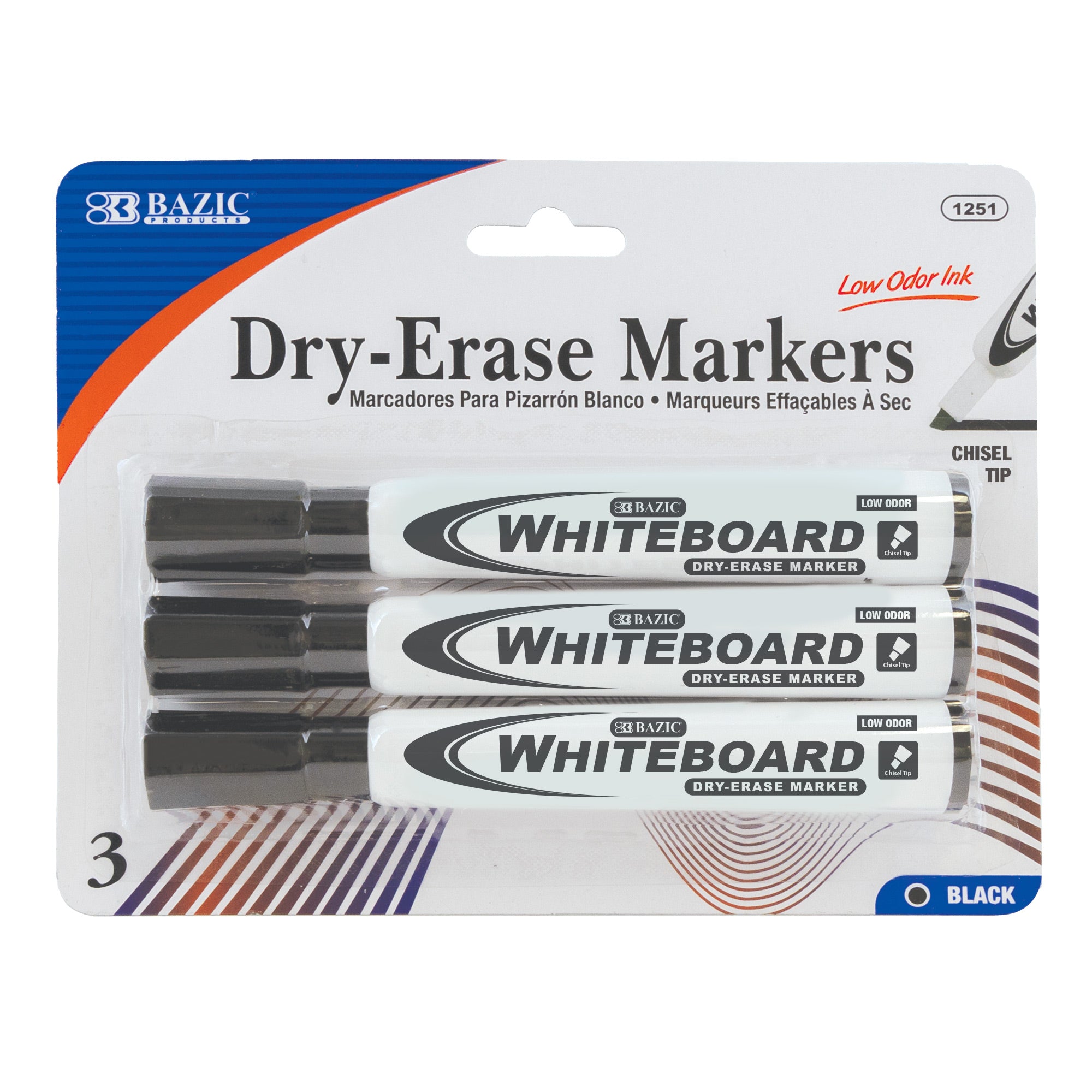 Black Chisel Tip Dry-Erase Markers 