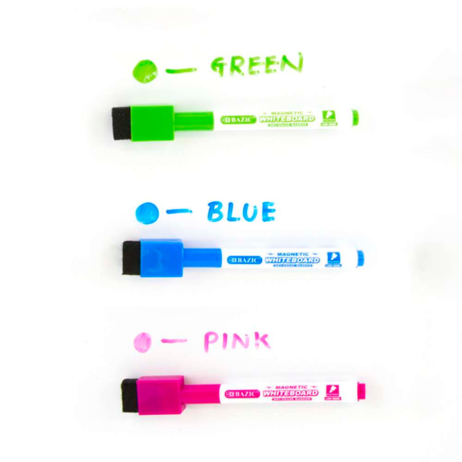 Magnetic Bright Color Dry-Erase Markers (3/Pack)