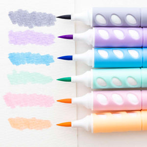 Brush Markers 6 Pastel Colors
