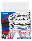 Assorted Colors Chisel Tip Dry-Erase Markers (12/Box)