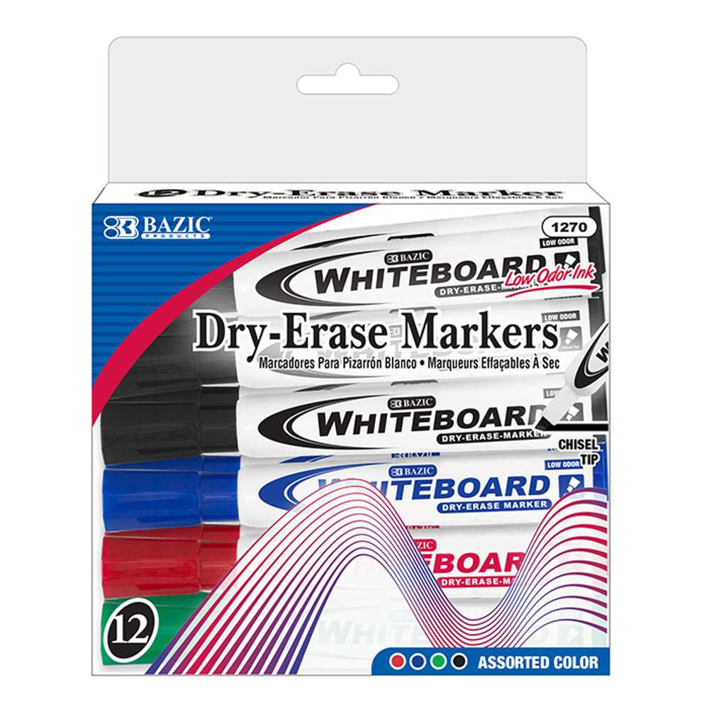 Quartet® Premium Glass Board Dry-Erase Markers, Bullet Tip, Black, Pack Of  12