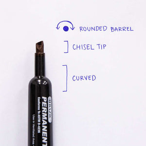 Chisel Tip Desk Style Black Color Permanent Marker (12/Pack)