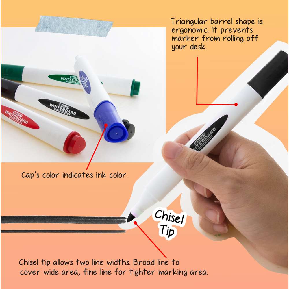 Whiteboard Marker - Medium Tip - 4 Pack – Whiteboard In A Box