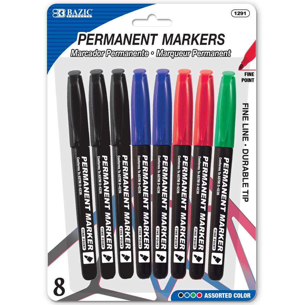 Bazic Bold Line Permanent Markers Asst Colors 3pk – Venture Together's  Just-A-Buck Garnerville