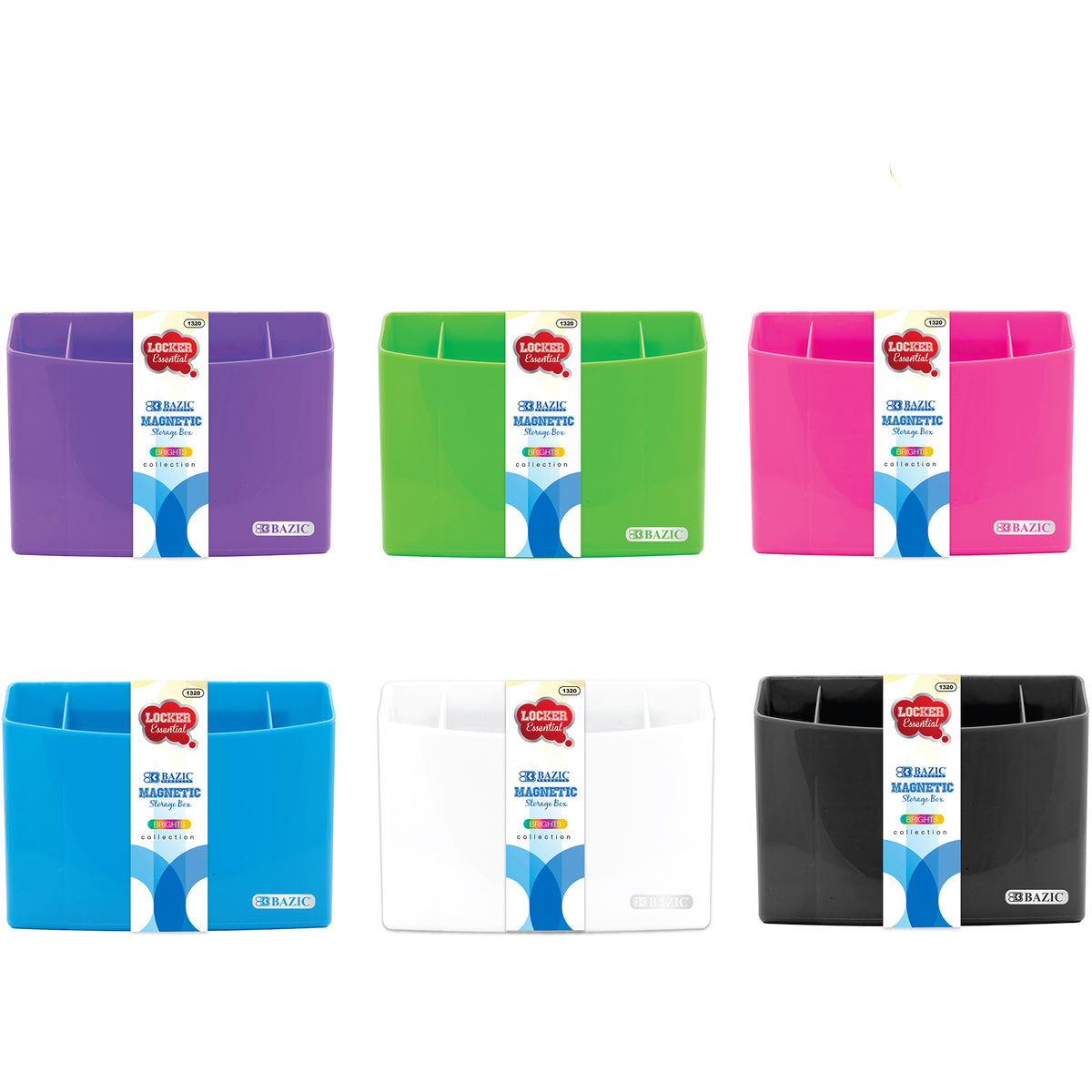 BAZIC Magnetic Locker Storage Box, 3 Compartments