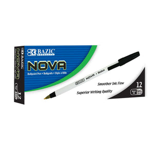 Nova (12/Box) Black Color Stick Pen