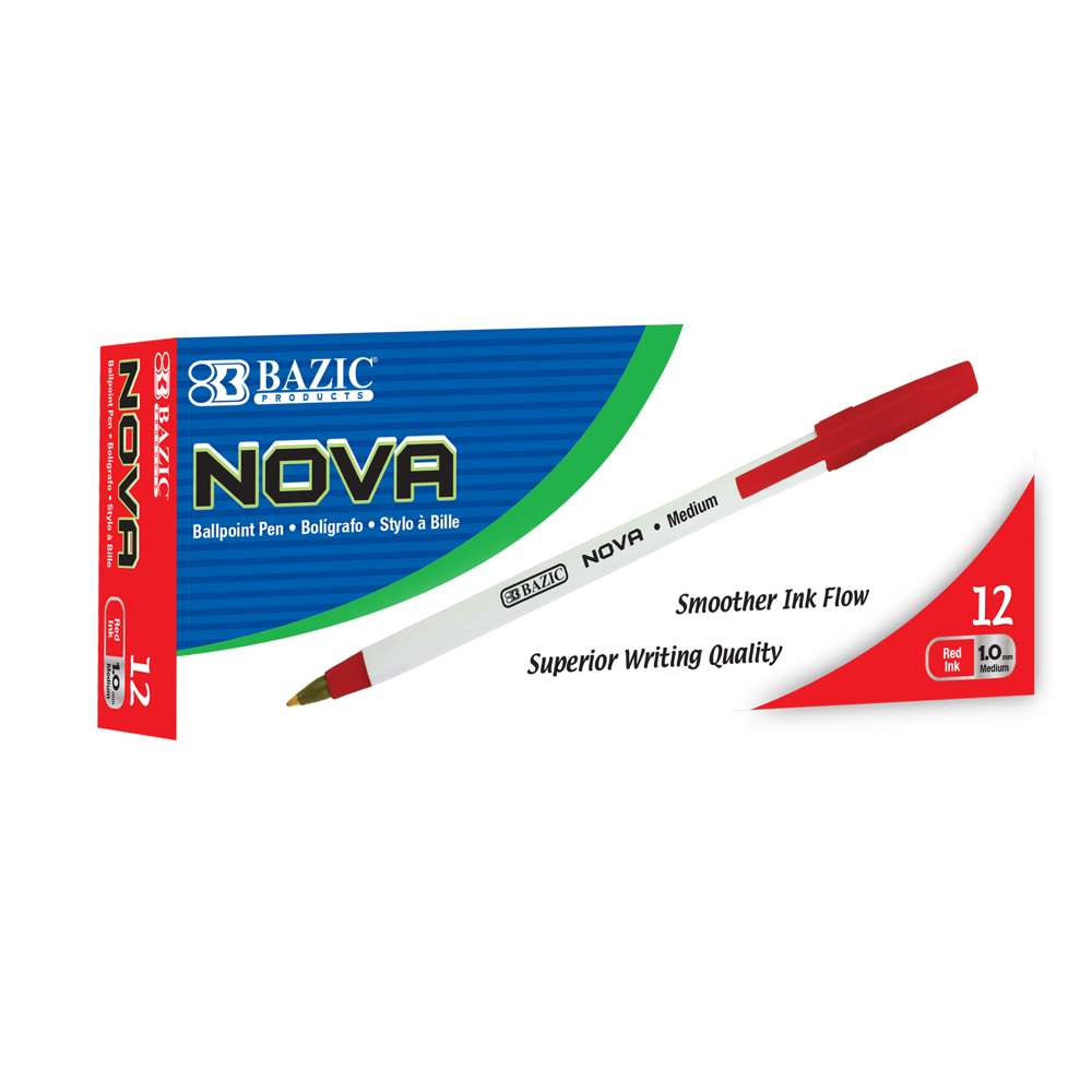 Nova (12/Pack) Red Color Stick Pen