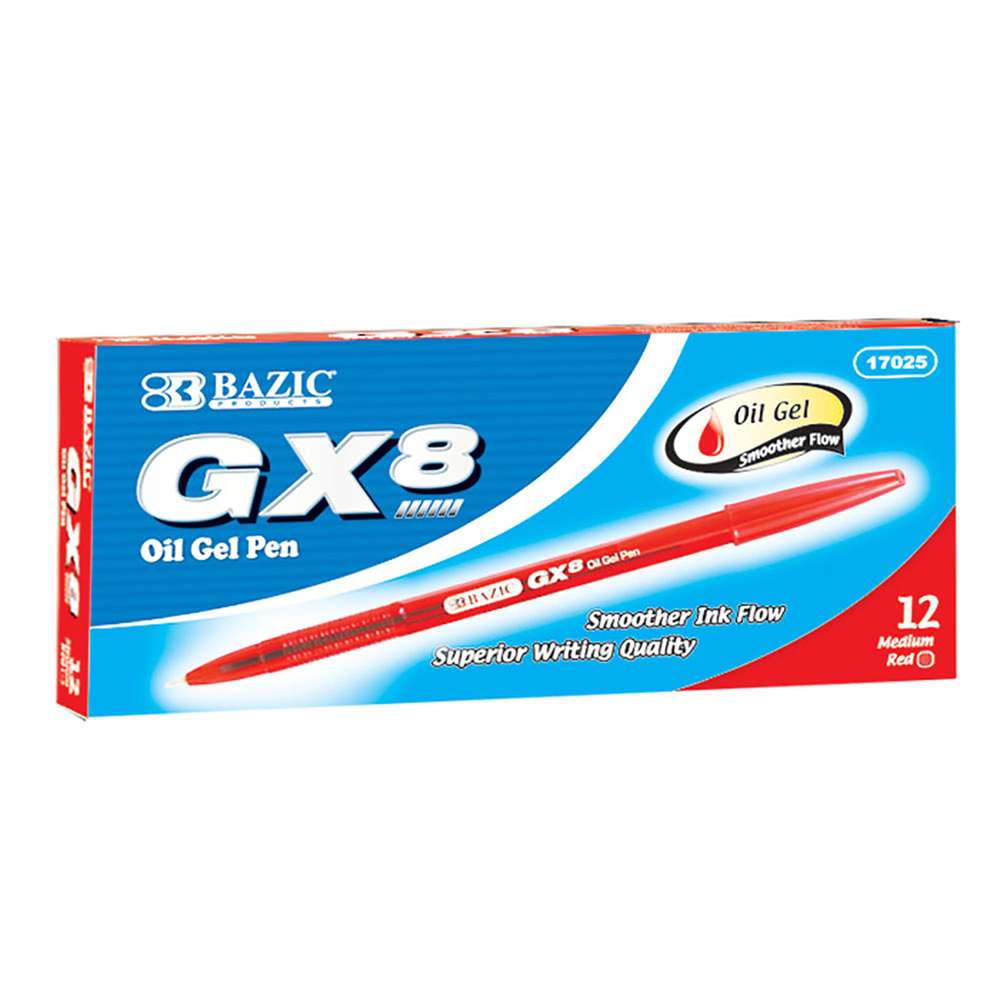 GX-8 (12/Pack) Red Oil-Gel Ink Pen