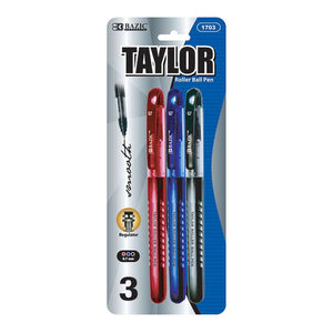 Taylor Assorted Color Rollerball Pen (3/Pack)