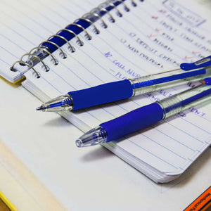 Spencer Blue Retractable Pen w/ Cushion Grip (4/Pack)
