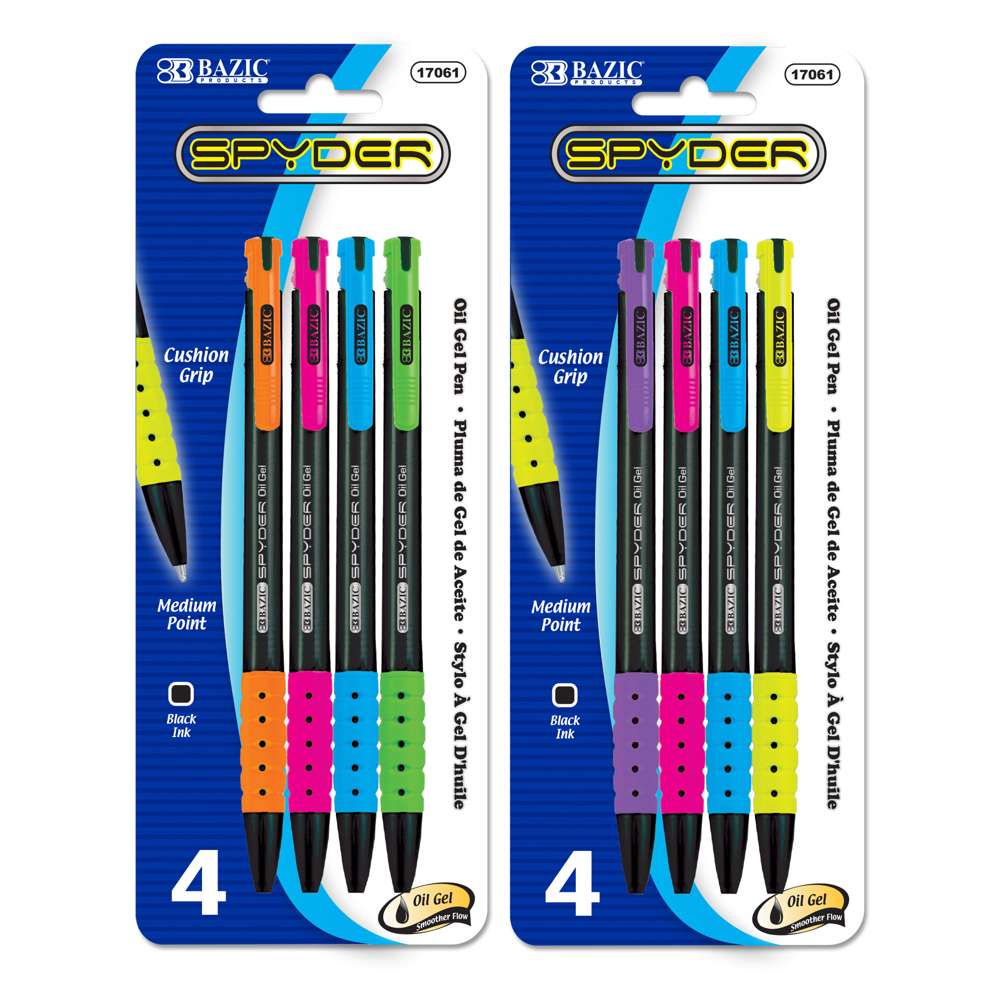 Spyder Oil-Gel Ink Retractable Pen (4/Pack)