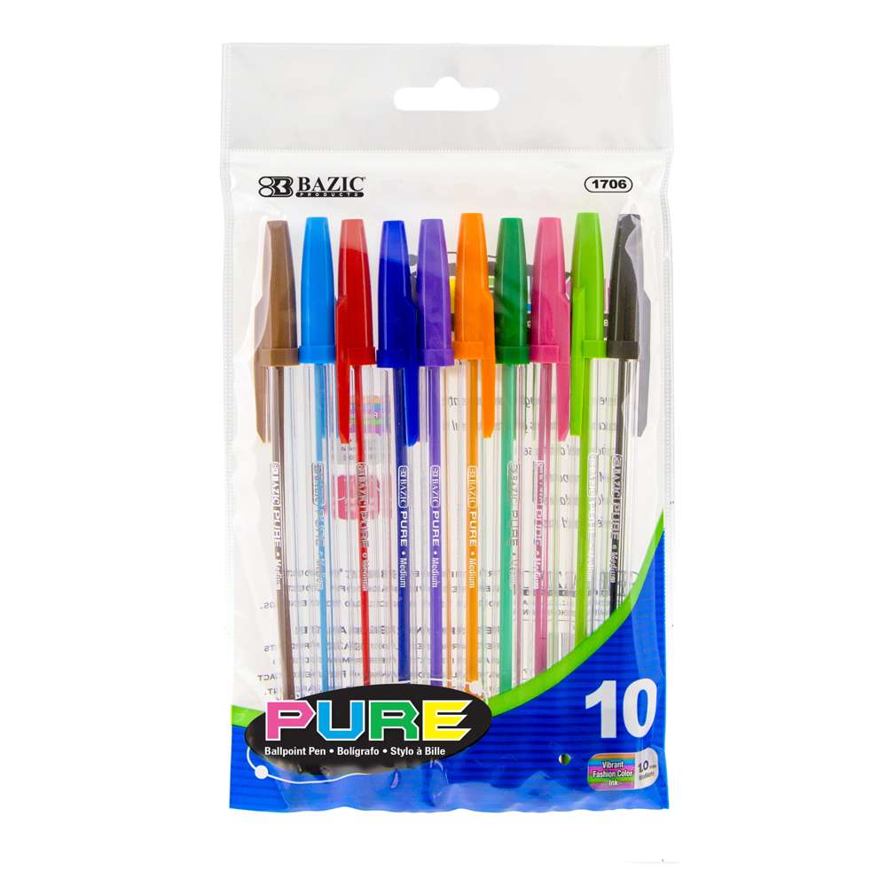 Pack of 10 Highlighter Pens Classic Colour Neon Fluorescent Marker