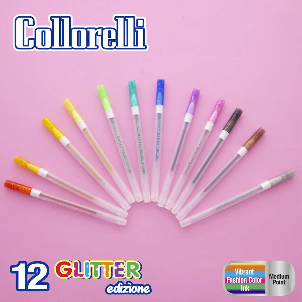 BAZIC Collorelli Gel Pen 12 Glitter Color - Bazicstore