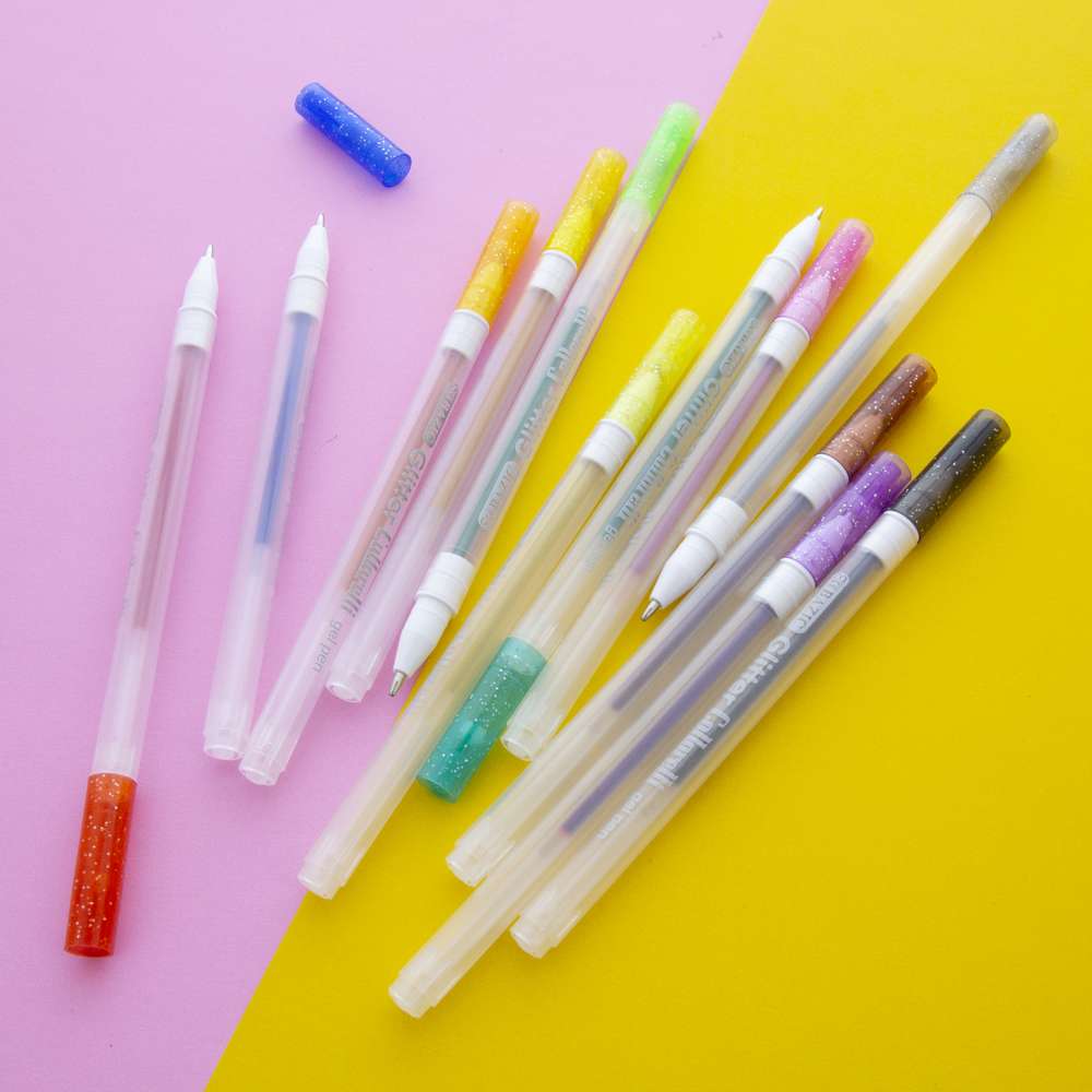 12colors Glitter gel Pens, For kids school art decor crafts Journal