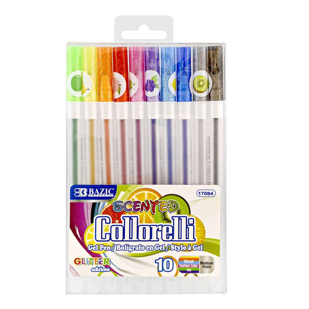 BAZIC Collorelli Gel Pen 10 Scented Glitter Color - Bazicstore