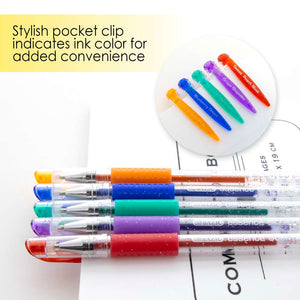 Essence Gel Pen 24 Scented Glitter Neon Metalllic Color w/ Cushion Grip