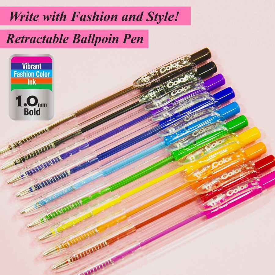 10 Color Retractable Pen