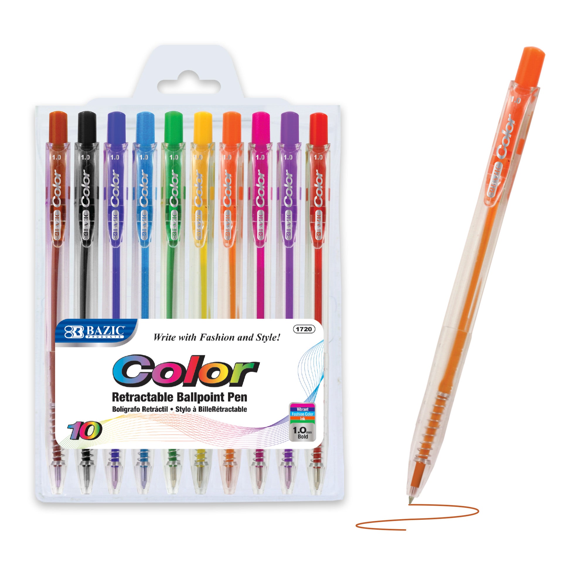 10 Color Retractable Pen