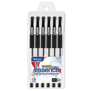 Essence Gel-Pen Black w/ Cushion Grip (6/Pack)