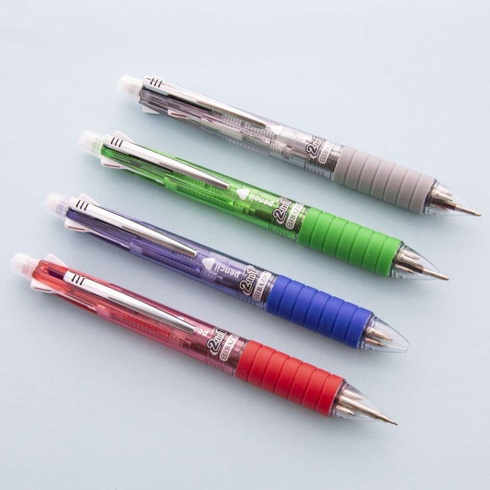 Bangkit Bazic 2-in-1 Mechanical Pencil & 4-Color Pen w/ Grip