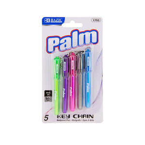 Palm Mini Ballpoint Pen w/ Key Ring (5/Pack)