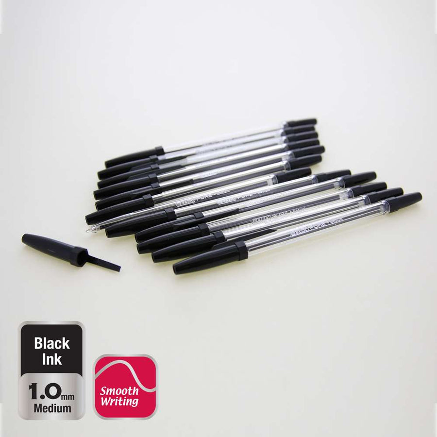 Pure Black Stick Pen (12/Pack)