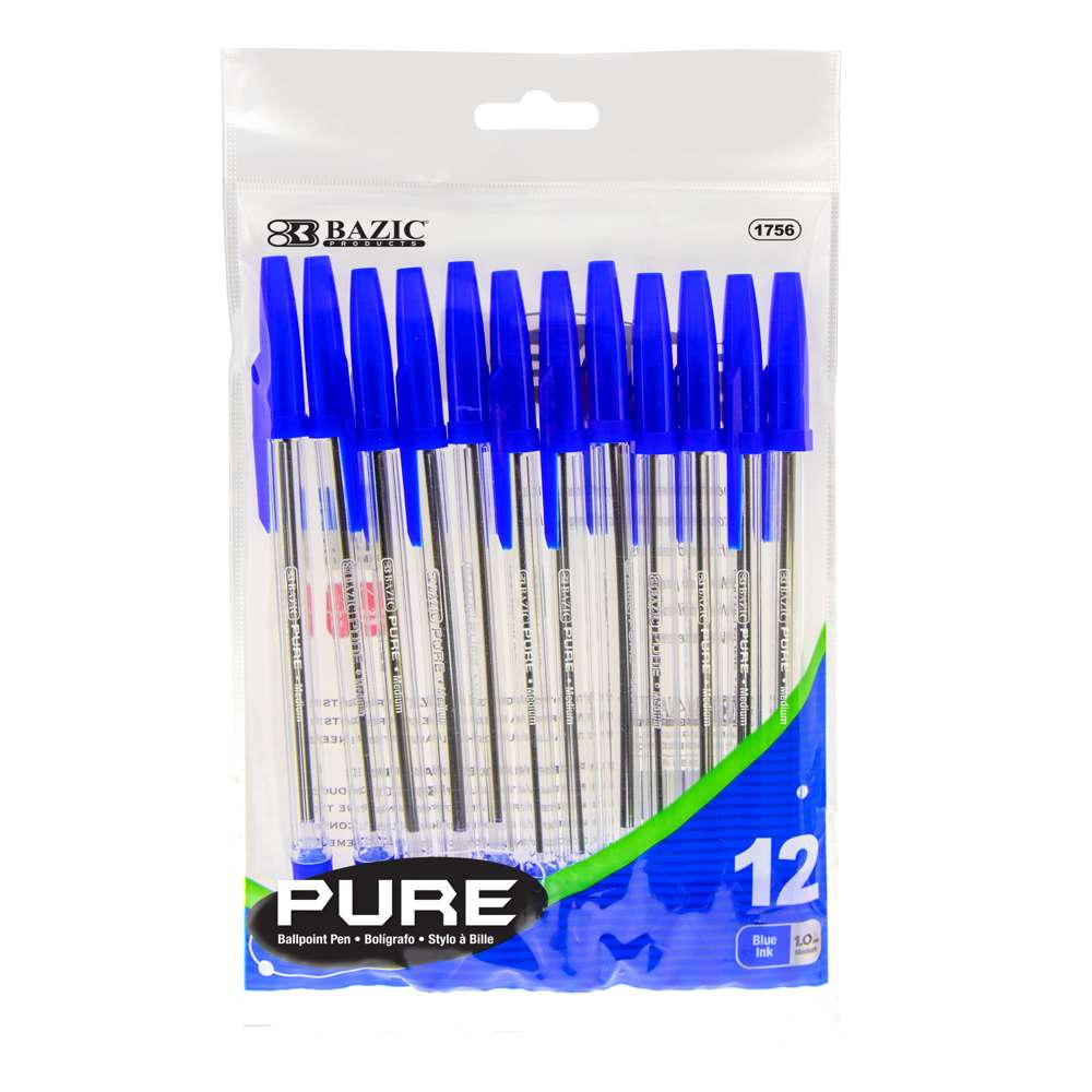 Bic Salon Retractable Roller Pens, Gel, Medium, Blue - 12 pens