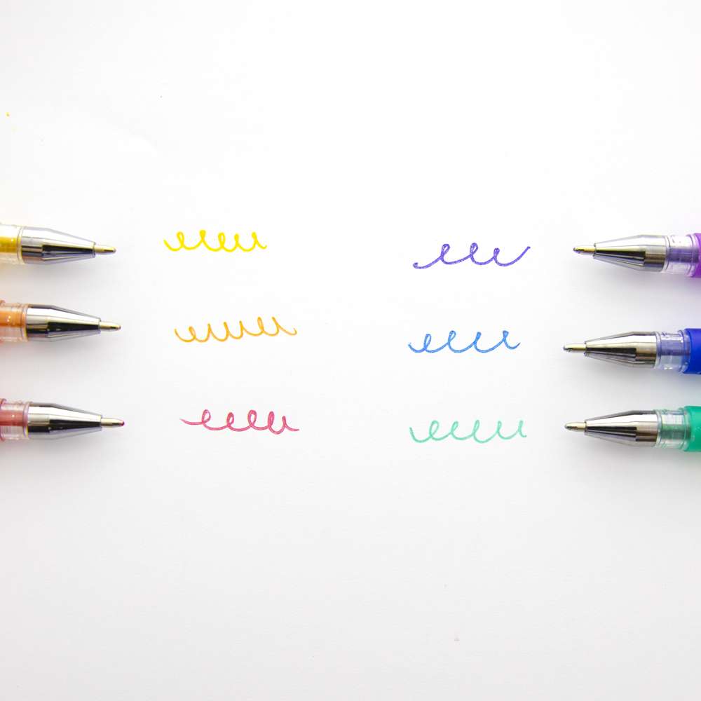 BAZIC 24 Scented Glitter Neon Metallic Gel Pen, Comfort Grip (24/Pack),  12-Pack